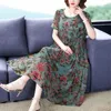 Vintage kwiatowy szyfon boho midi sukienka Summer 4xl plus size print na plaży zwykłe sundress eleganckie kobiety bodycon impreza vestido 220514