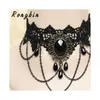 Collana di girocollo in pizzo nero gotico vintage per le donne dichiarazioni di fiore collare bijoux femme collier colles6103821