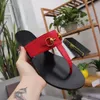 Fashion Ladies Flat Sandals Designer Letter Metal Buckle Slippers Open Toe Wide Bottom Outdoor Versatile Classic Ladies Flip-Flops