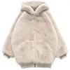 Women's Jackets Luck A Female Winter Thick Warm Hooded Faux Fur Coat Women Fashion Fluffy Oversize Loose Parka Casual High Quality JacketWom