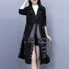 Spring Sutomn Khaki Trench Coat Midlengle Black Black Windbreaker manteaux Femmes lâches 5xl Fashion impriméwear femelle 220812