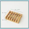 Soap Dishes Bathroom Accessories Bath Home Garden 5 Styles Natural Bamboo Holder Creative Environmental Protection Bamb Dhy1F
