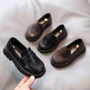 Primavera e outono sapatos de vestido de casamento infantil para meninos desempenho escolar preto sapatos casuais de couro para bebês e crianças L220716