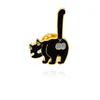 Spilla serie gatto bianco nero Ali d'angelo arrabbiato Il gatto con gli stivali Spilla smaltata animale gatto Abbigliamento Distintivo bavero Regalo gioielli per bambini4468651