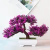 Dekorativa blommor kransar konstgjorda växter bonsai liten trädkruka falsk växt för heminredning rum bord gardenendecorative