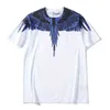 2022 Мужские футболки летняя европейская и американская бренда приливного бренда MB Wings Water Drop Перовые перо с короткими рукавами и женским хлопковым круглым