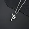 Pendant Necklaces Hairstylist Scissors Comb Crystal Barber For Men Hairdresser Stainless Steel Charm Male JewelryPendant Godl22