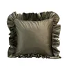 Kudde/dekorativ kudde soffa mocka kast kudde mörkgrön rygg ryggt fyrkant utan kärnvin röd kudde 45x45 kudde/dekorativ