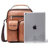 Luxury Brand Leather Messenger Casual Crossbody Bag Male Business Shoulder Bags for Gift Men Handbag Small Briefcase