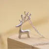 Pendant Necklaces Personality Christmas Female Accessories Silver Plated Jewelry Elk Deer Exquisite Clavicle Chain XL052Pendant