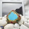 Pendentif Colliers 5 pièces/lot irrégulier Turquoise rubis strass jante bijoux à bricoler soi-même collier accessoires en gros