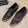 Fashion Spring Summer Casual Print Leather Men Nightclub Bar Leisure Party Shoes Stylist Singer Dancer Celebrity DCD