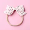 Hair Accessories Fashion Colorful Bow Nylon Headband Baby Girls Elastic Hairband Infant Toddler Suede Solid Kids Head Band AccessoriesHair