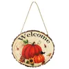 Party Decoration Harvest Festival Wood Forn Door Hanger Pumpkin Sun Flower Crow Decor Entryway Wall Hanging Craft Festival Party Partypart