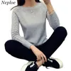 Neploe Women o Neck Pullover Sweater Autumn Winter Korean Solid Basic Sticked tröja Kvinna Fashion Wild Knitwear66205 201221