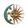 装飾的なオブジェクトの置物錬鉄中の月の太陽ペンダント金属壁飾りホームリビングルーム背景庭の装飾インテリアエクステリア