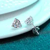 Stud 2-4ct D Couleur Coeur Moissanite Boucles D'oreilles Pour Les Femmes 100% 925 Sterling Silver Excellente Coupe De Mariage Fine Jewelry GiftsStud Kirs22