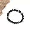 Contas naturais de 8mm de obsidianos de hematita de 8mm de peças de pedra Bracelets para proteção de saúde magnética Mulheres jóias Pulsera