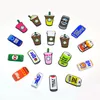 20st/Set Creative Coffee Cup Milk Tea Cup Cartoon Mönster Croc Jibz Charms 2d Soft PVC Söt sko Charm Accessories Clog Pins Skor Knappar Dekorationer Fit Sandaler