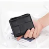Wallets 100%Genuine Leather Womens And Purses Hand Woven Fold Coin Money Bags 2022 Fashion Card Holder Clutch Zipper Purse220g