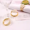 Pearl Napkin Rings Handgemaakte Servette Buckle Wedding Decorations Gold Round Holder Hotel Tafel Diner D0305