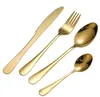 4pcs/Set Gold Нож для столовых приборов, набор из нержавеющей стали вилки, посуда, западная посуда Spoon Steak Steak Junnedware