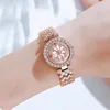 Wristwatches Fashion Women Bracelet Watches Set Luxury Full Diamond Watch For Quartz Wristwatch Ladies Dress GiftsWristwatches Hect22