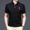 Broderie Polo Shirts Trendy Marque Été Hommes Homme Chemise Big Horse Cheval Short Sleeve Tops Male Affaires Casual Vêtements 220322