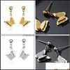 Charm Orecchini Gioielli Titanio Acciaio Ear Studs Ornamenti Semplicità Originalità Farfalla Ciondoli Acciai Inossidabili Personalità Tendenza Gioielli