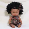 35 cm American Reborn Black Baby Doll Bath Play Full Silicone Vinyl Baby Dolls Lifelike Born Baby Doll Toy Girl Kerstcadeau 220707