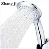 Zhangji badrum duschhuvud 5 lägen abs plast stor panel runda krom regn huvudvatten sparar klassisk design duschhuvud 220525