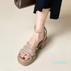 Kledingschoenen mode dames hoge hak sandalen pak vrouwelijk beige luxe luxe hakken comfortblok zwart heldere zomermeisjes