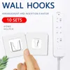 Hooks & Rails Double-Sided Adhesive Wall Hook Hanger Strong Transparent Storage Holder WiFi /Socket Adapter Organizer HookHooks RailsHooks