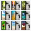 Adesivos de geladeira capa de geladeira porta paisagem planta mar auto adesivo cozinha móveis decoração envoltório freezer adesivo diy 2207163126361