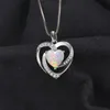 Sierrieme hart gecreëerd opal hanger ketting 925 sterling zilveren edelstenen choker statement ketting vrouwen geen ketting LJ2010092552