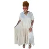 Plus Tamanho S-5xl Designer feminino maxi vestidos moda botão casual para lapela longa roupas de vestido