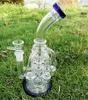 9 inch Big Female Glass Bong Water Pipe Thick Heavy Smoking Pipes Bubbler Vase Percolater Beaker Bongs Dab Rig 14mm Male Clear glass bowl Blue Pyrex Hookah Accessories