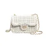 Evening bags High-end classic silk satin fabric evening bag white fashion party dress rhinestone chain designer women's handbag