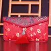 Cadeau cadeau chinois rouge enveloppe année chanceux argent poche cadeau pochette gland sacs de brocart pour le festival de printemps sac d'anniversaire de mariage