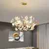 Ginkgo folha decoração cozinha sala de jantar lâmpadas lâmpadas nórdica luz criativa de luxo arte fina flor