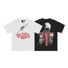 Street High Fashion Brand Summer Leisure Skeleton Large v Print Hip Hop Boys and Girls Loose Short Sleeve T-shirt