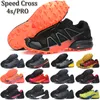 Pro Speed ​​Cross 4 CS Authentic Outdoor Shoes Mense Womens Running Sneakers Classic Sports Black All White Green Red Pink Men Women Trainers Walking Jogging Storlek 36-47