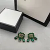Red Green White Rhinestone Stud Crystal Design Earring Gold Ear Studs Alloy ￶rh￤ngen f￶r kvinnor Fashion Big Studs Wholesale Woman 2022