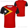 TIMOR LESTE camiseta grátis custom made nome número tmp camiseta nação bandeira república portuguesa tp leste faculdade impressão po roupas 220702
