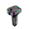 F5 F6 RGB Ambient Light Car MP3 Player Bluetooth 5.0 FM Transmitter Wireless Handsfree Kit مع شاحن مزدوج 3.1A