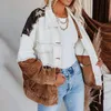 Damesjassen turn-dowm rapel vintage camouflage corduroy stiking jas patchwork denim cowgirl dames metalen metalen borsten coatswomen '