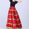 Abbigliamento da palcoscenico Donna Flamenco Danza Costume da corrida tradizionale spagnola Costume da ballo con gonna rossa