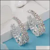 Oreille manchette boucles d'oreilles bijoux alliage coloré mode femmes C type Dangle Colorf strass incrusté cadeau paillettes boucle d'oreille livraison directe 2021 Aewqf