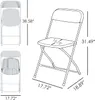 US STOCK 4-Pack Folding Plastic Chairs Portable Chair with Metal Frame Wedding Party Commercial Chairs White Beach Garden Park Supplies sxjun7