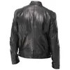 Automne hiver hommes col montant fermeture éclair Faux cuir moto veste courte veste L220801